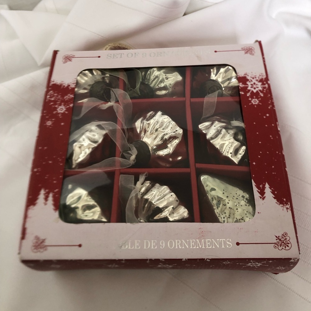 Diamond Shape Blown Glass Kugel Style Ornaments
